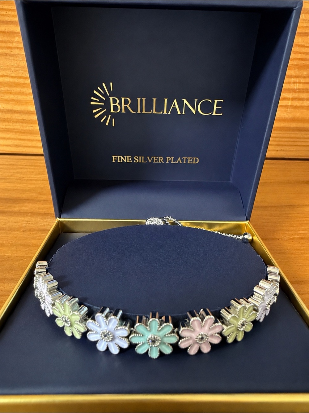 Pastel daisy Silver-Plated adjustable bracelet, NIB
